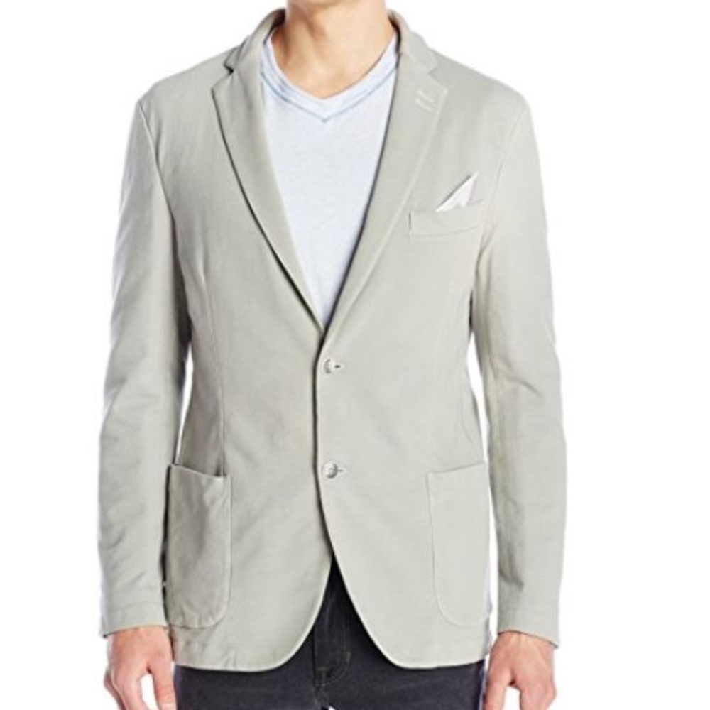 Stone Rose Italy Washed Jersey Blazer Cream sz 50